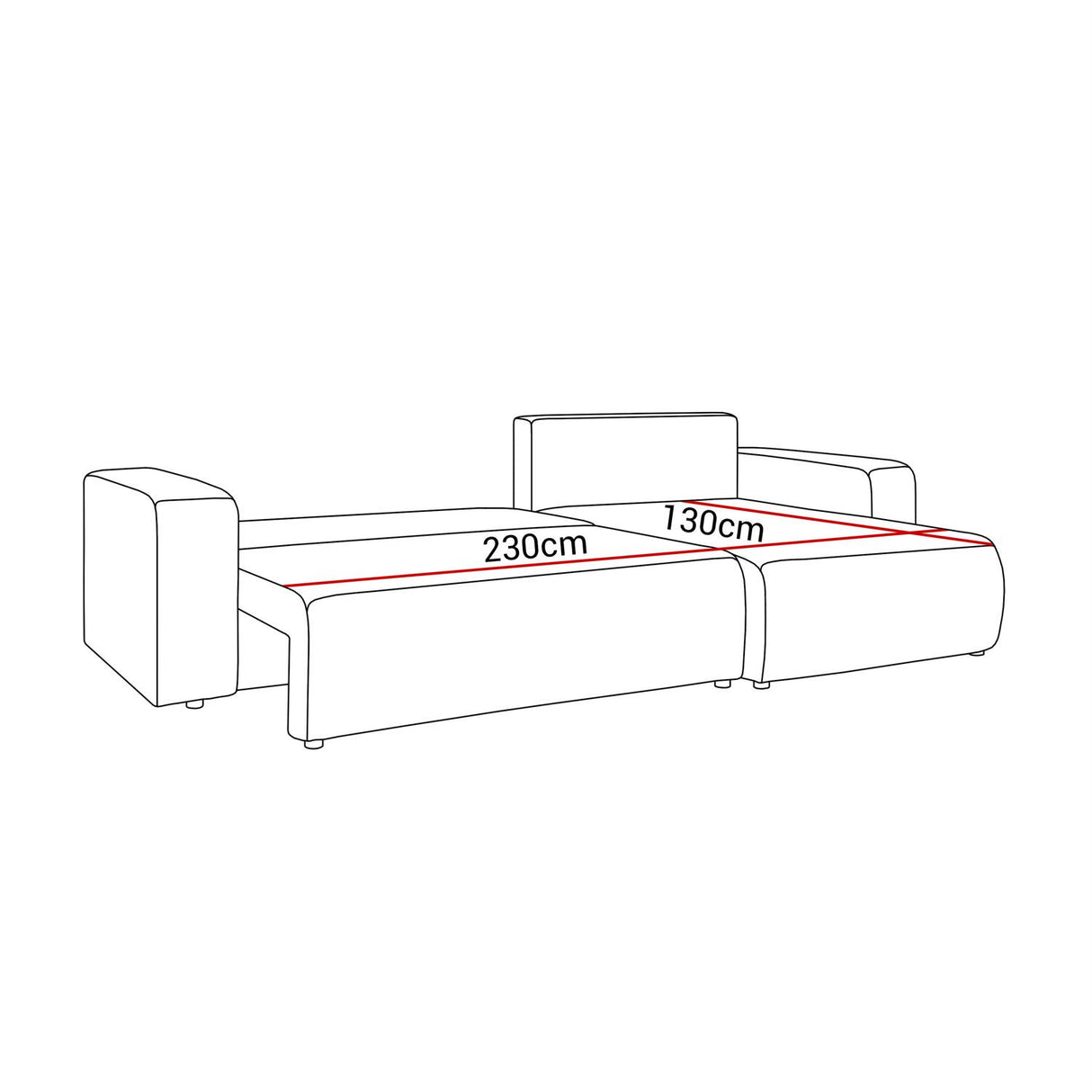 CORNER SOFA BED TOREZIO XL 277CM SPRINGS + FOAMDimensions: total width: 277 cm, total height: 83 cm, total depth: 143 cm, sleeping area: 130x230 cm. Color: POSO fabric Execution: L-shaped corner, corner sofa with sleeping function, corner sofa with a bedd