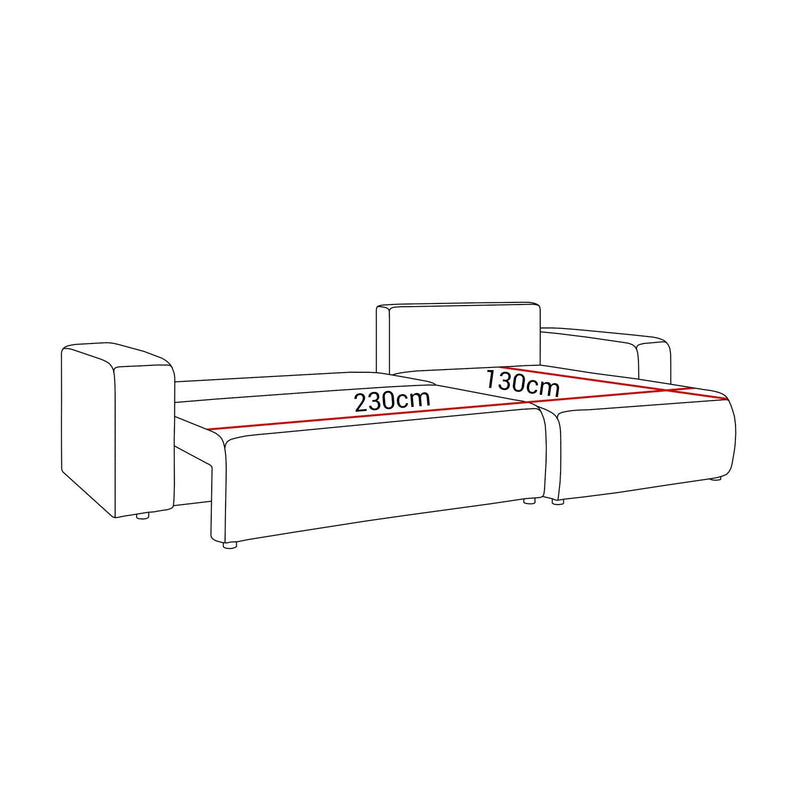 CORNER SOFA BED GOYA XL 277CM SPRINGS + FOAM