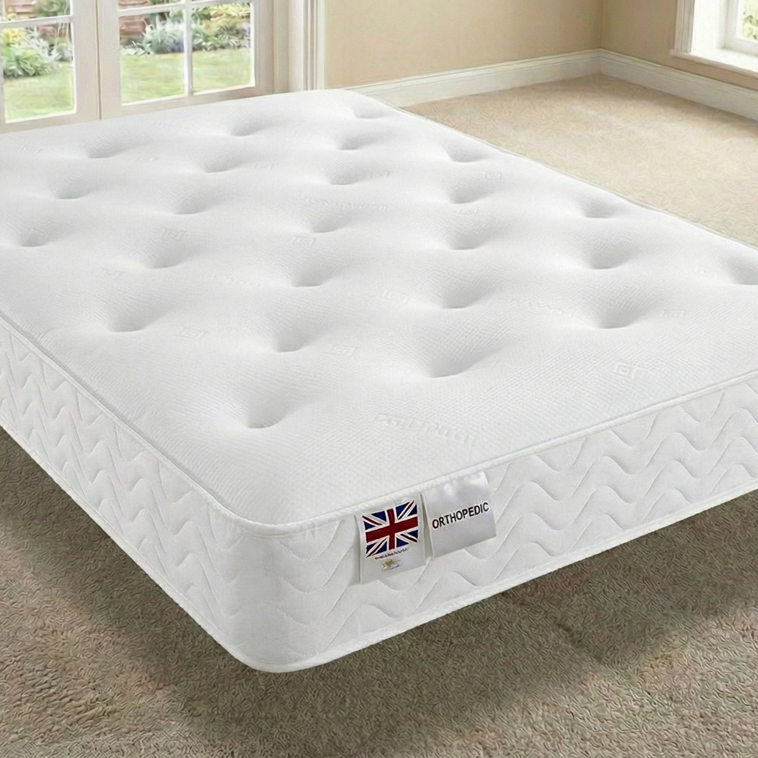 Luxury Velvet Bed with Deep Diamond Tufting & Chrome Feet – All Sizes