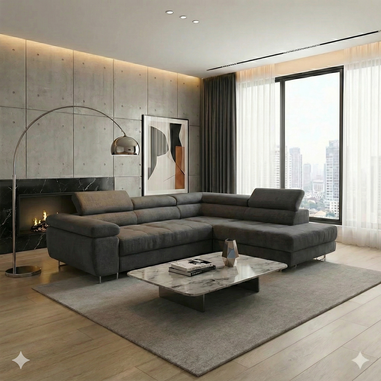 ASH II 273CM MONOLITH 92 GREY / SPRINGS + FOAM