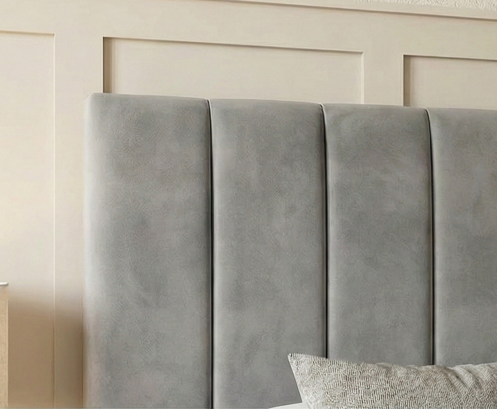 Modern Velvet Ottoman Bed Frame with Gas-Lift Storage & Tall Headboard – Available in All Sizes