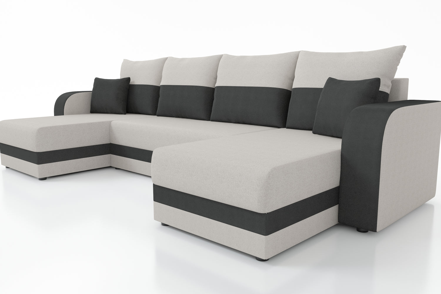 CORNER SOFA BED HAWO U SHAPE 278CM / FOAM + SPRINGS