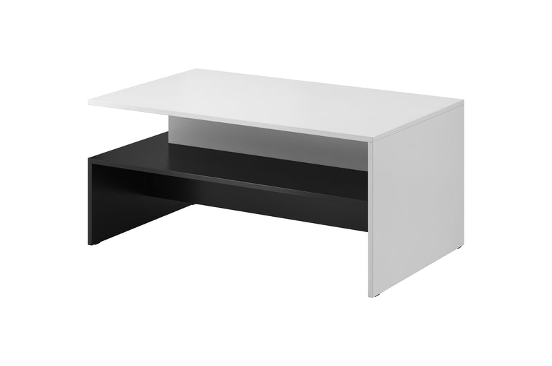 COFFEE TABLE BAROS WHITE/BLACKThe COFFEE TABLE BAROS WHITE/BLACK is designed to fit seamlessly into modern homes. Its compact, versatile design offers a stylish yet functional solution for small living rooms. Made from durable 16mm laminated board, this t