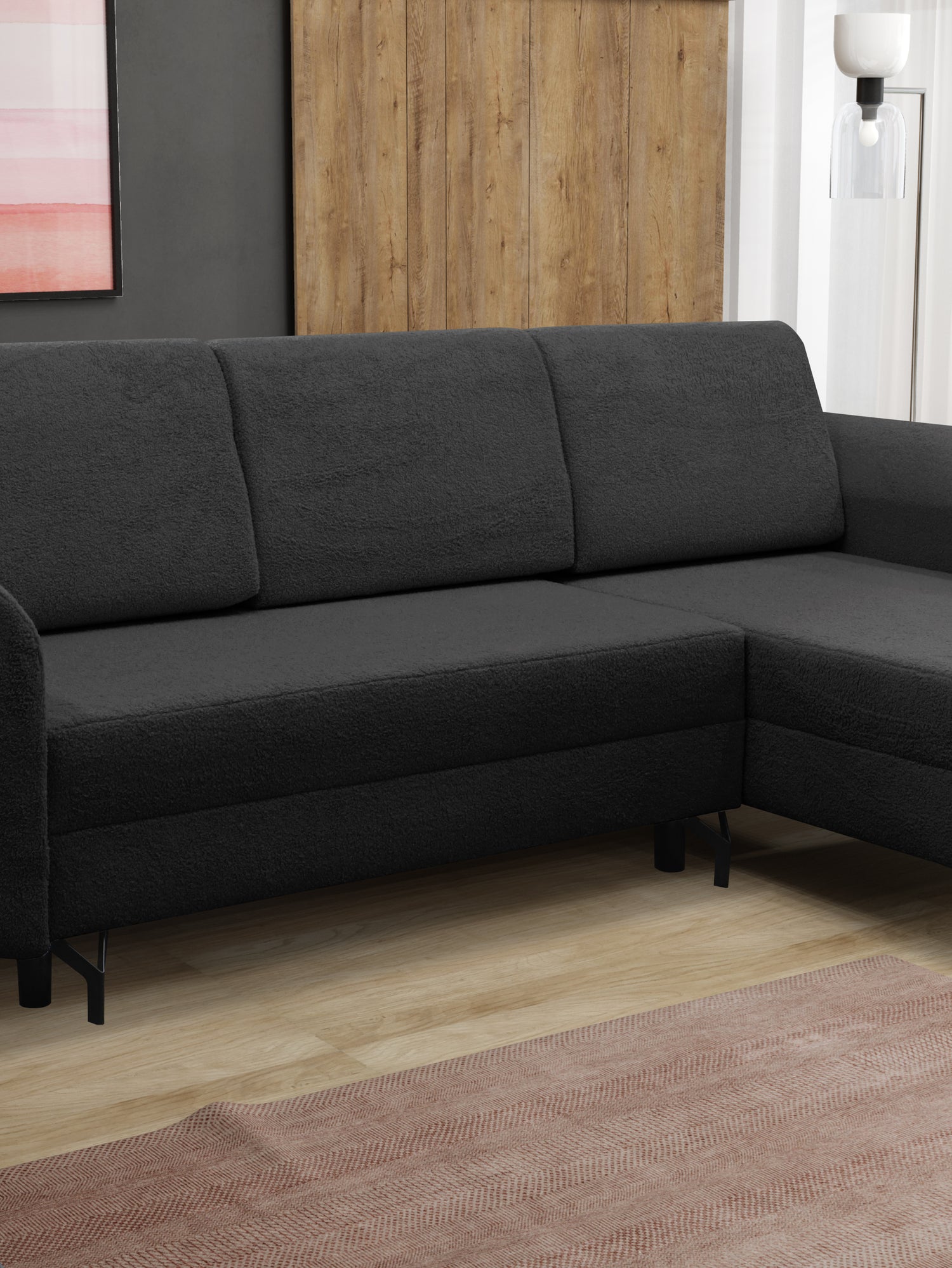 CORNER SOFA BED OSLO WITH OPTIONAL STOLLTHIS MODEL IS UNIVERSAL WHICH MEANS YOU CAN CHOOSE CORNER SIDE DURING ASSEMBLY3x PILLOWS INCLUDED2X STORAGE SPACE BONELL SPRINGS + FOAMAnna Furniture