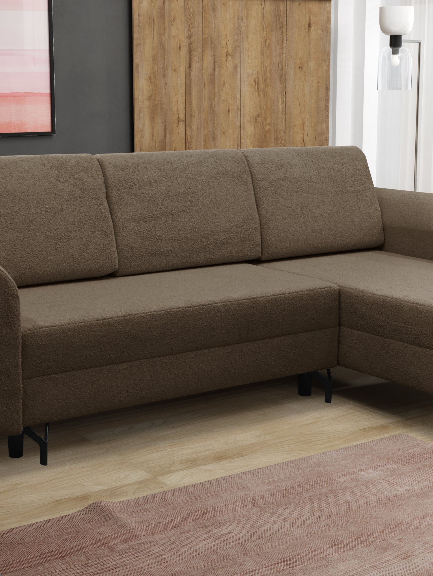 CORNER SOFA BED OSLO WITH OPTIONAL STOLLTHIS MODEL IS UNIVERSAL WHICH MEANS YOU CAN CHOOSE CORNER SIDE DURING ASSEMBLY3x PILLOWS INCLUDED2X STORAGE SPACE BONELL SPRINGS + FOAMAnna Furniture