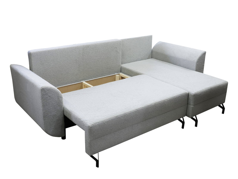 CORNER SOFA BED OSLO WITH OPTIONAL STOLLTHIS MODEL IS UNIVERSAL WHICH MEANS YOU CAN CHOOSE CORNER SIDE DURING ASSEMBLY3x PILLOWS INCLUDED2X STORAGE SPACE BONELL SPRINGS + FOAMAnna Furniture