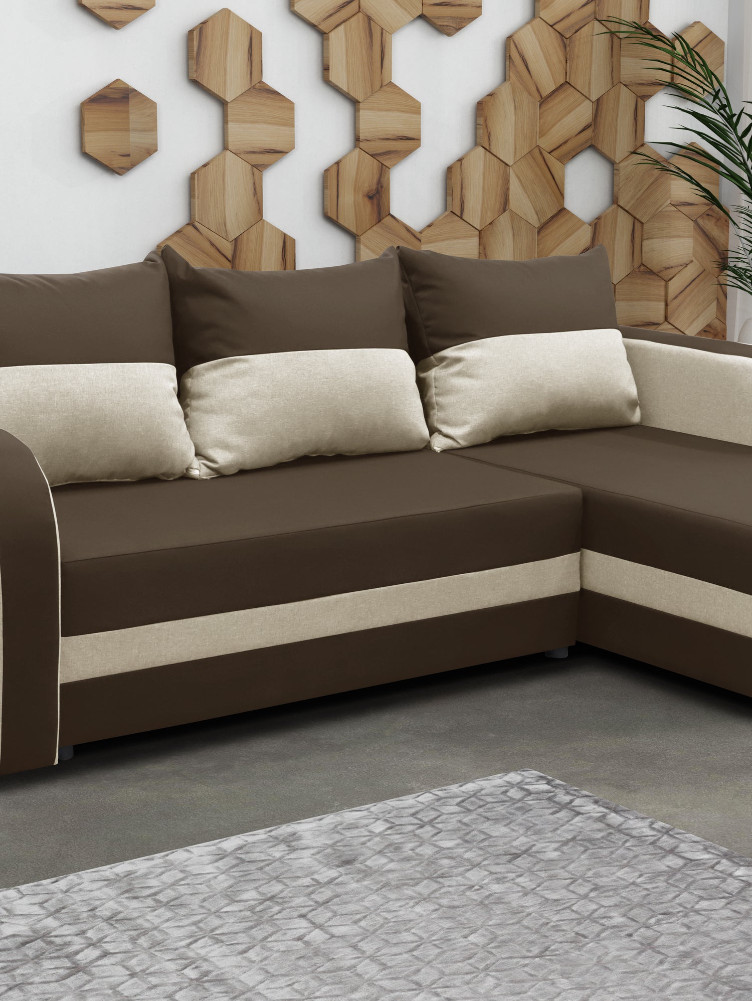 CORNER SOFA BED FLORIDA 238CM universal RIGHT/LEFT CORNER / FOAMTHIS MODEL IN UNIVERSAL WHICH MEANS YOU CAN CHOOSE CORNER SIDE DURING ASSEMBLY3x PILLOWS INCLUDED1X STORAGE SPACESLEEPING FUNCTIONSAWANA FABRICDIMENTIONSWidth: 238 cmDepth: 138cmSleeping area