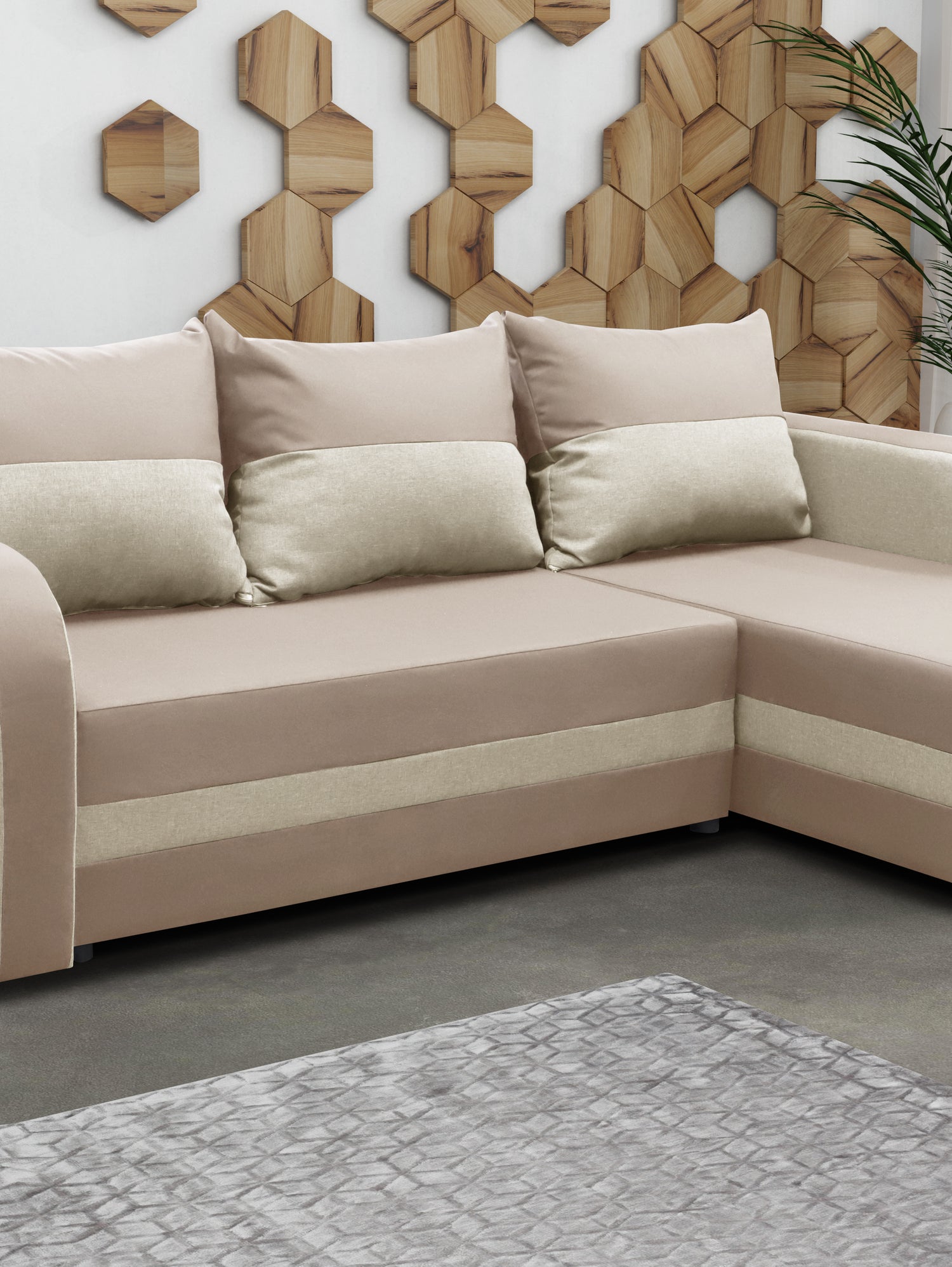 CORNER SOFA BED FLORIDA 238CM universal RIGHT/LEFT CORNER / FOAMTHIS MODEL IN UNIVERSAL WHICH MEANS YOU CAN CHOOSE CORNER SIDE DURING ASSEMBLY3x PILLOWS INCLUDED1X STORAGE SPACESLEEPING FUNCTIONSAWANA FABRICDIMENTIONSWidth: 238 cmDepth: 138cmSleeping area