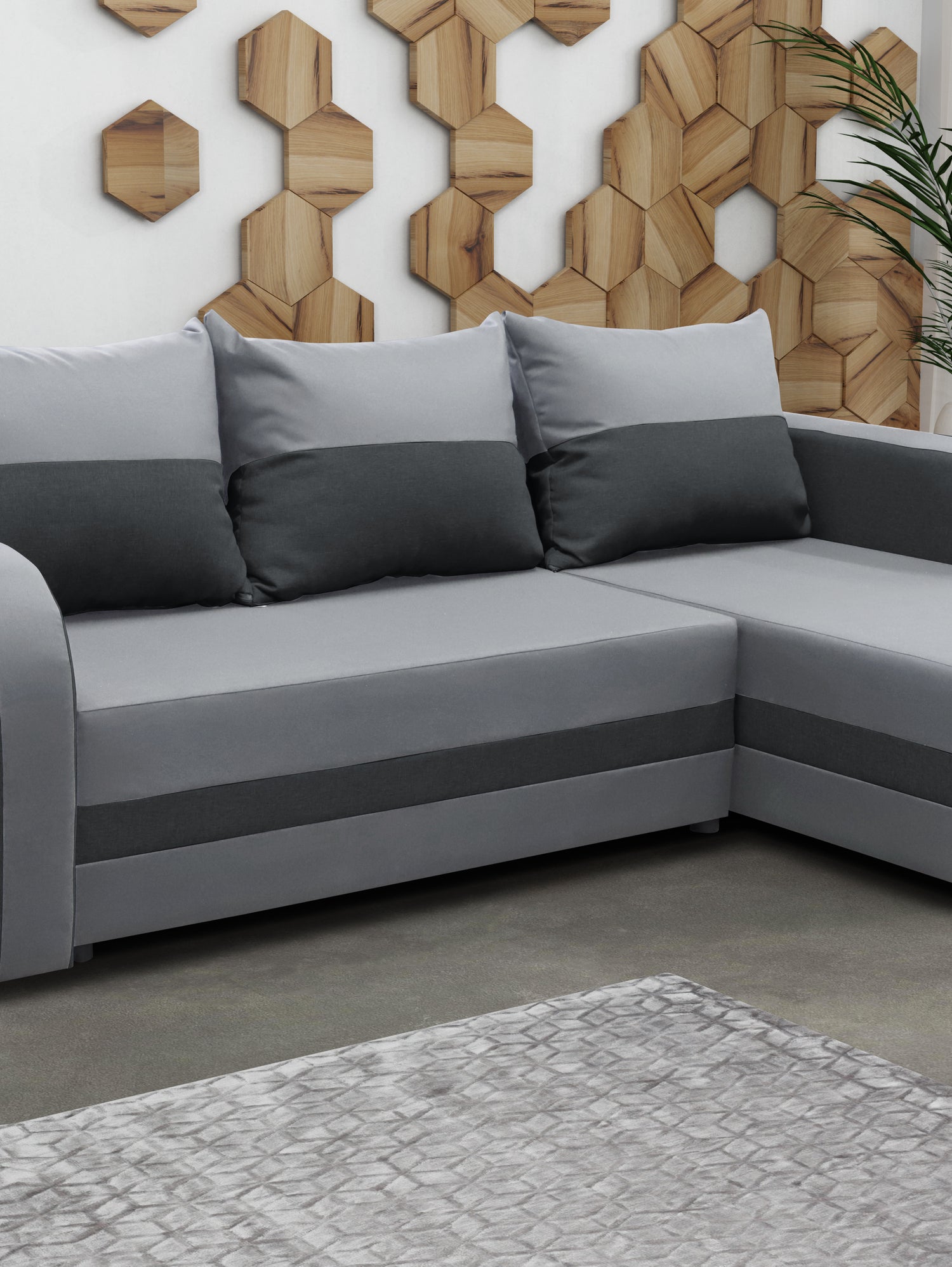 CORNER SOFA BED FLORIDA 238CM universal RIGHT/LEFT CORNER / FOAMTHIS MODEL IN UNIVERSAL WHICH MEANS YOU CAN CHOOSE CORNER SIDE DURING ASSEMBLY3x PILLOWS INCLUDED1X STORAGE SPACESLEEPING FUNCTIONSAWANA FABRICDIMENTIONSWidth: 238 cmDepth: 138cmSleeping area