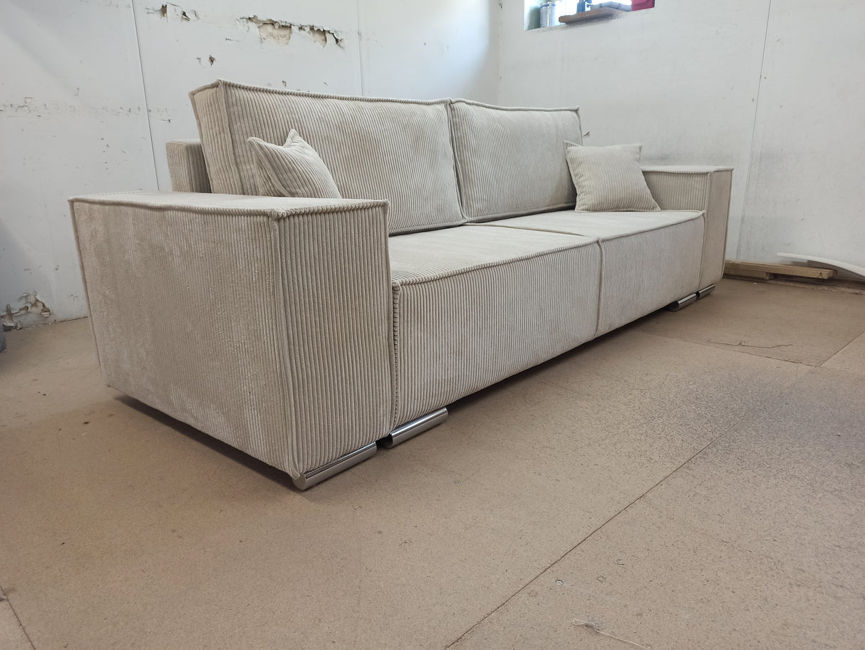 SOFA BED FIORD POSO 100 250cm / SPRINGS + FOAMSOFA DIMENSIONS: sleeping area 154/190 cm width 249 cm depth 94 cm height to the seat 40 cm side height 58 cm seat depth 79 cm (without cushions) seat depth 62 cm (with cushions)* dimensions given with a toler