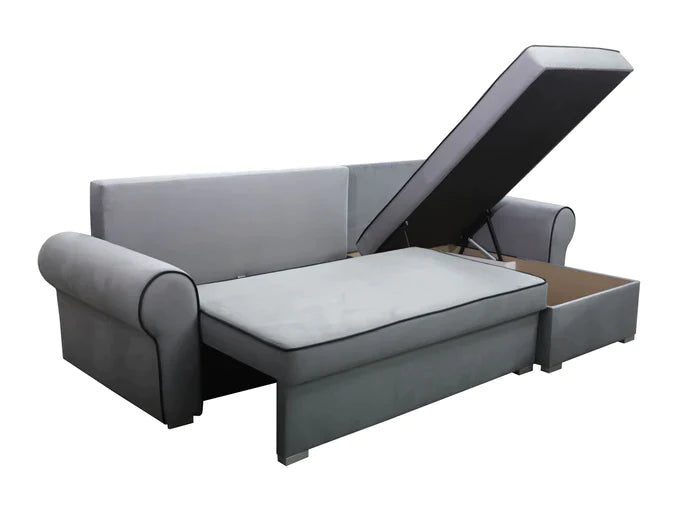 UNIVERSAL CORNER SOFA BED LORD 244cm 2X STORAGE SPACE 35+16 / FOAMTHIS MODEL IS UNIVERSAL WHICH MEANS YOU CAN CHOOSE CORNER SIDE DURING ASSEMBLY3x PILLOWS INCLUDED2X STORAGE SPACEMADE IN MANILA FABRIC CLICK HERE2X STORAGE SPACEManila are characterized by
