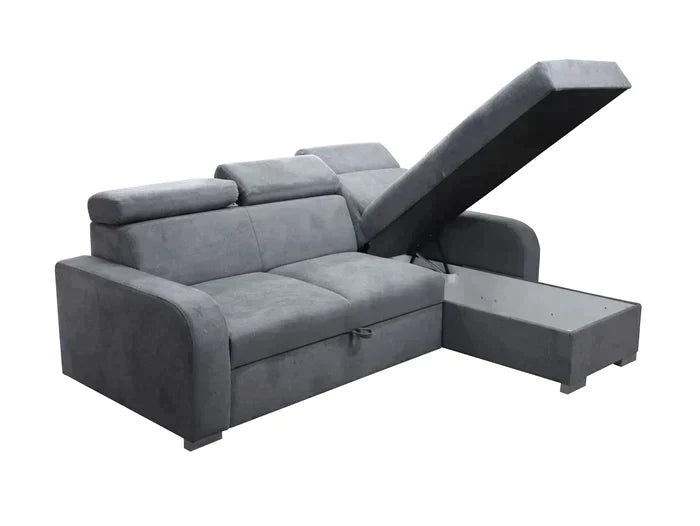 UNIVERSAL CORNER SOFA BED ASTEE 235CM ASTI30 EASY CLEAN FABRIC ADJUSTABLE HEADREST / SPRINGS + FOAM