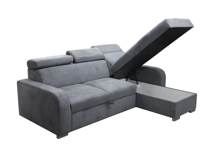 UNIVERSAL CORNER SOFA BED ASTEE 235CM ASTI8 EASY CLEAN FABRIC ADJUSTABLE HEADREST / SPRINGS + FOAMTHIS MODEL IS UNIVERSAL WHICH MEANS YOU CAN CHOOSE CORNER SIDE DURING ASSEMBLYADJUSTABLE HEADREST1X STORAGE SPACE MADE IN CROWN FABRIC CLICK HERETHIS MODEL I