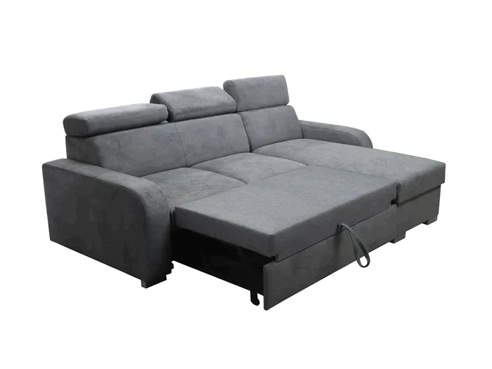 UNIVERSAL CORNER SOFA BED ASTEE 235CM ASTI30 EASY CLEAN FABRIC ADJUSTABLE HEADREST / SPRINGS + FOAM