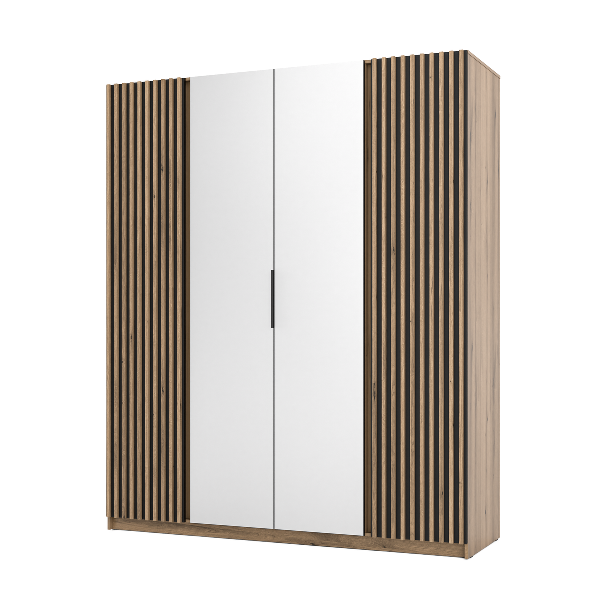 KAJA 2LAM 2 MIRROR - AVAILABLE IN 4 COLORSDimensions: 2000 x 2390 x 619 mm (W x H x D)Number of Packages: 6Front:- laminated plate 16 mm - black- the edge of ABS- handle UA-HEXA-256-20M, 256 mm / aluminumThe body:- laminated plate 16 mm - oak evoke- melam