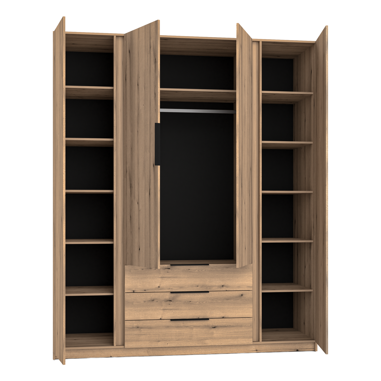 KAJA 2 MIRROR 2F 3S - AVAILABLE IN 4 COLORSDimensions: 2000 x 2390 x 619 mm (W x H x D)Number of Packages: 6Front:- laminated plate 16 mm - the edge of ABS- handle UA-HEXA-256-20M, 256 mm / aluminumThe body:- laminated plate 16 mm- melamine / ABS peripher