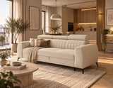 NOWOŚĆ!! SOFA Z FUNKCJĄ SPANIA AURA 258 CM, PIANKA + SPRĘŻYNY FALISTE, DOSTĘPNA W RÓŻNYCH KOLORACH