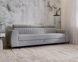 NOWOŚĆ!! SOFA Z FUNKCJĄ SPANIA AURA 258 CM, PIANKA + SPRĘŻYNY FALISTE, DOSTĘPNA W RÓŻNYCH KOLORACH