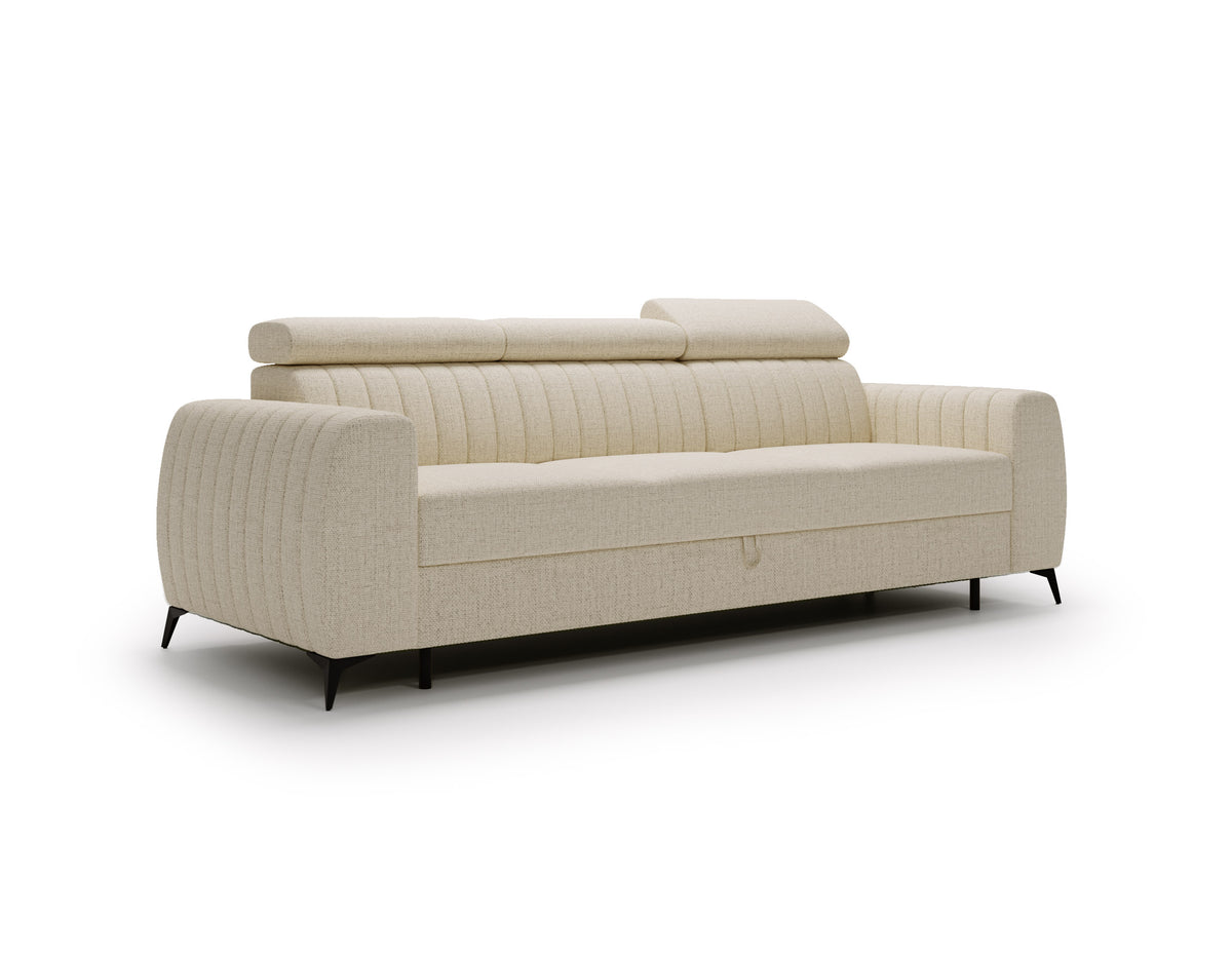 NOWOŚĆ!! SOFA Z FUNKCJĄ SPANIA AURA 258 CM, PIANKA + SPRĘŻYNY FALISTE, DOSTĘPNA W RÓŻNYCH KOLORACH