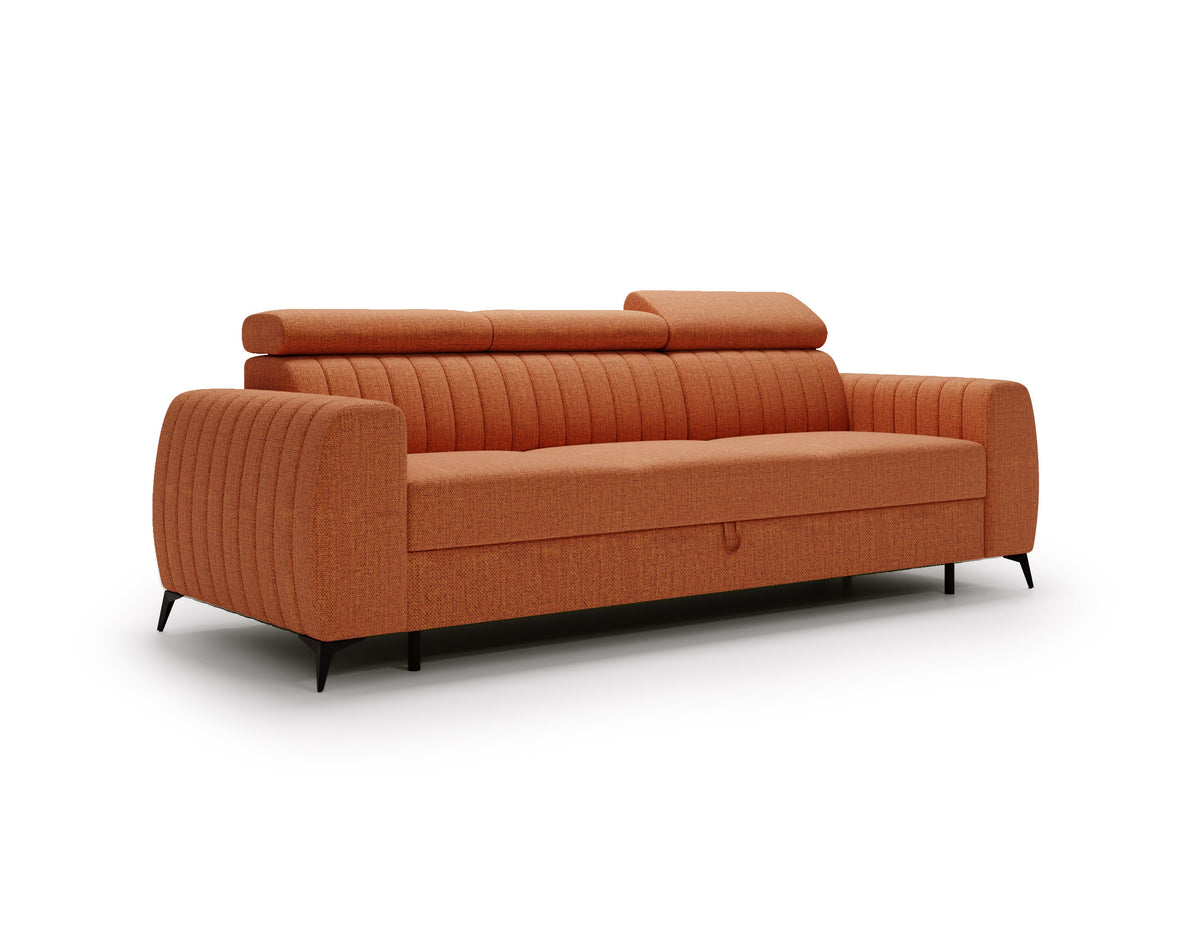 NOWOŚĆ!! SOFA Z FUNKCJĄ SPANIA AURA 258 CM, PIANKA + SPRĘŻYNY FALISTE, DOSTĘPNA W RÓŻNYCH KOLORACH