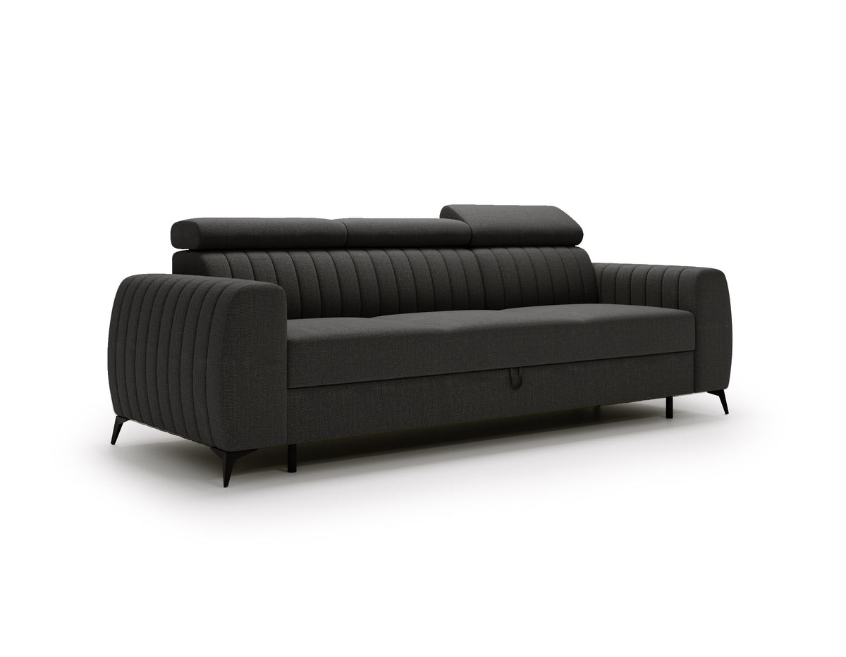 NOWOŚĆ!! SOFA Z FUNKCJĄ SPANIA AURA 258 CM, PIANKA + SPRĘŻYNY FALISTE, DOSTĘPNA W RÓŻNYCH KOLORACH