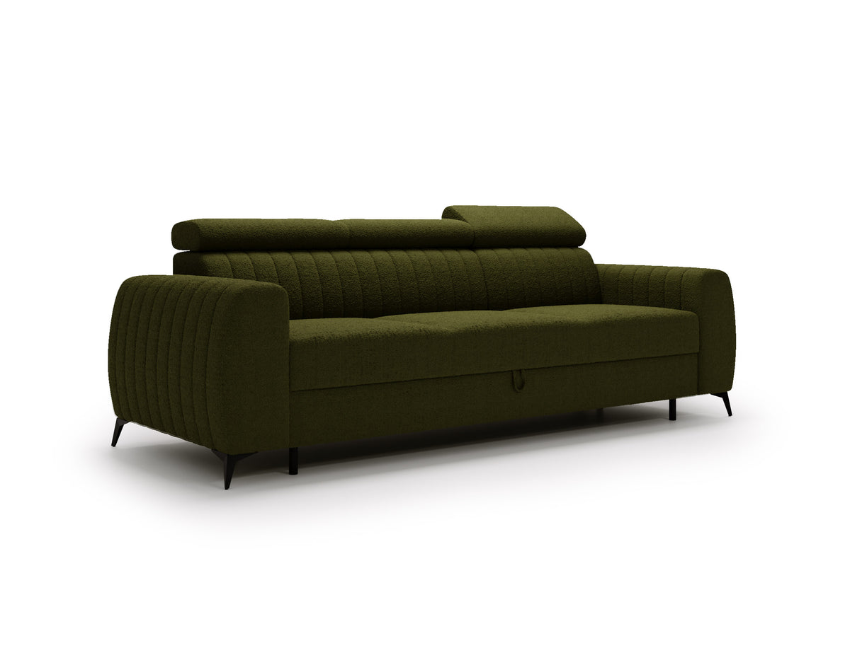 NOWOŚĆ!! SOFA Z FUNKCJĄ SPANIA AURA 258 CM, PIANKA + SPRĘŻYNY FALISTE, DOSTĘPNA W RÓŻNYCH KOLORACH