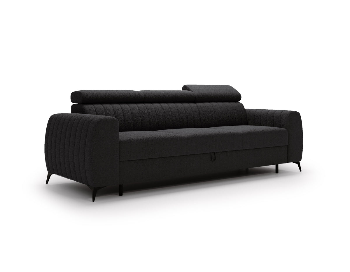 NOWOŚĆ!! SOFA Z FUNKCJĄ SPANIA AURA 258 CM, PIANKA + SPRĘŻYNY FALISTE, DOSTĘPNA W RÓŻNYCH KOLORACH