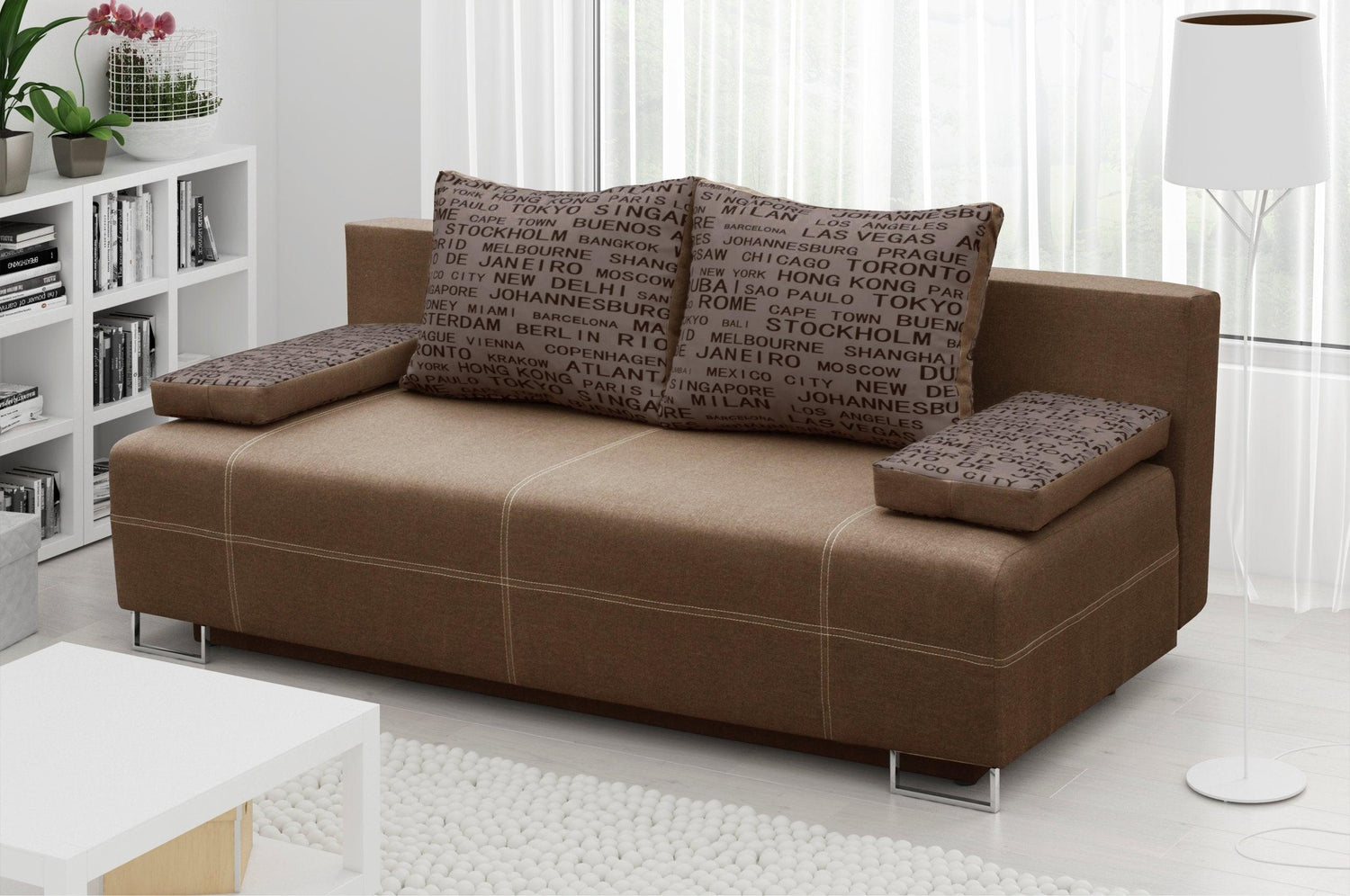 SOFA ŁÓŻKO RIVIA 195CM WYBÓR KOLORU / SPRINGI BONELL + PIANKA