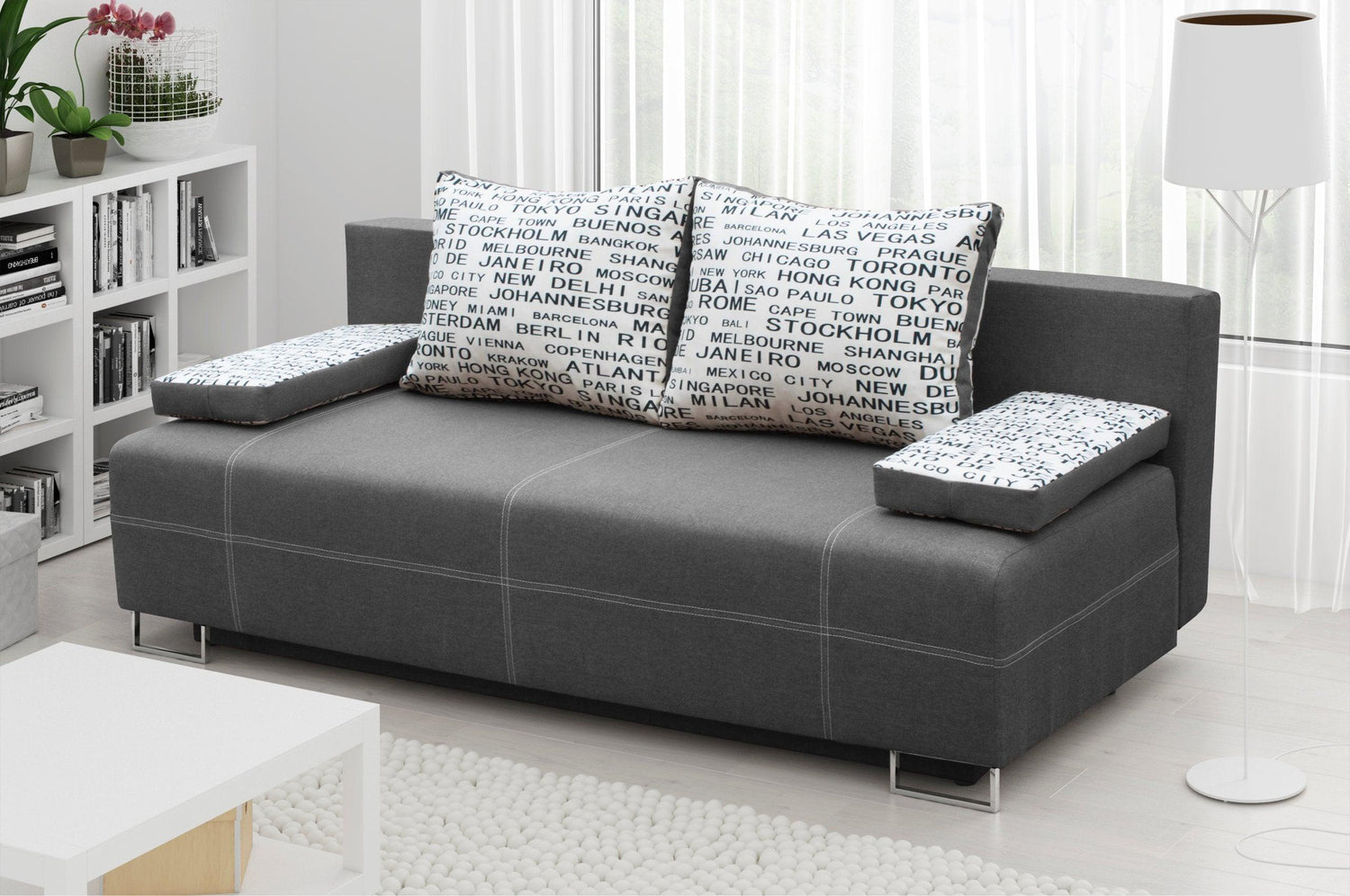 SOFA ŁÓŻKO RIVIA 195CM WYBÓR KOLORU / SPRINGI BONELL + PIANKA