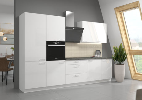 LARA KITCHEN SET WHITE GLOSSFunctions:silent closing systemThe set includes:lower cabinets:60 DK-210 2F - width: 60cm, depth: 57cm, height: 210cm,60 DP-210 2F - width: 60cm, depth: 57cm, height: 210cm,80 D 3S BB - width: 80cm, depth: 52cm, height: 82cm,60