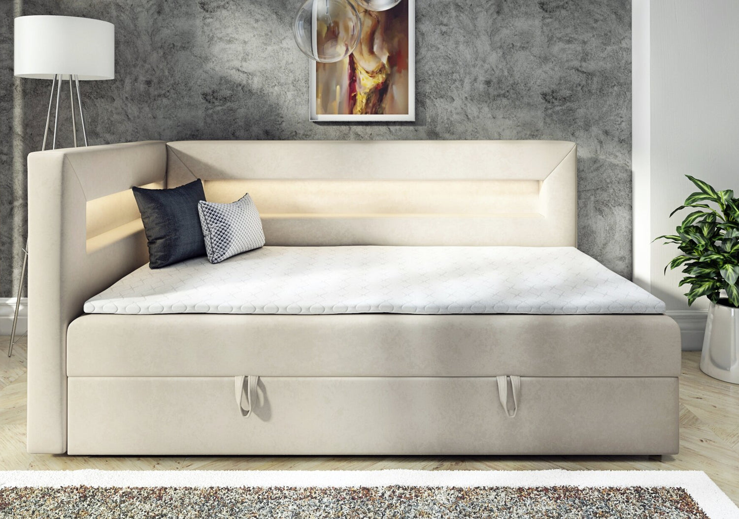 SINGLE BED ADA 90X200CM WITH LED LIGHT