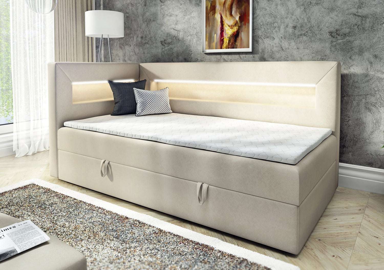SINGLE BED ADA 90X200CM WITH LED LIGHT
