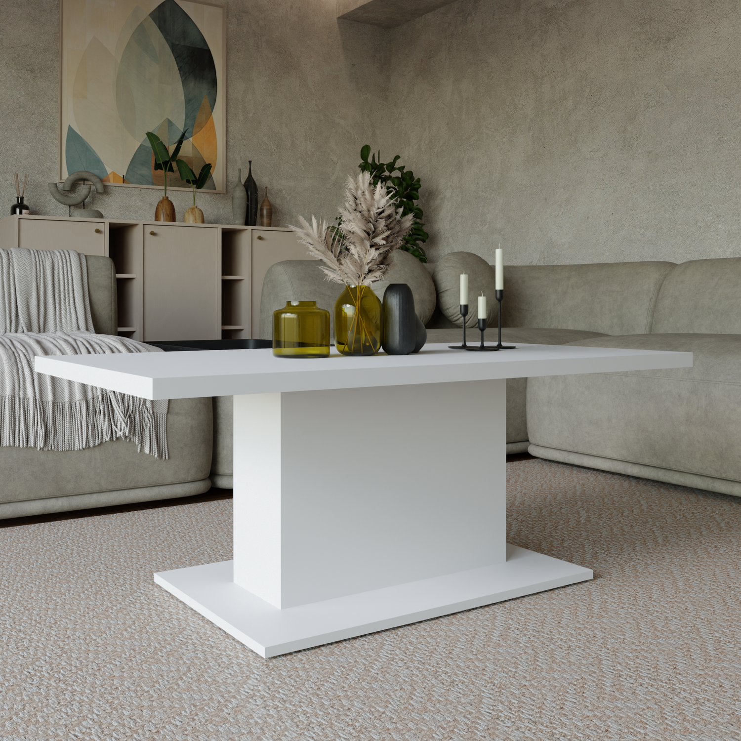 COFFEE TABLE BRISTOL WHITE 110X60CM - Anna Furniture