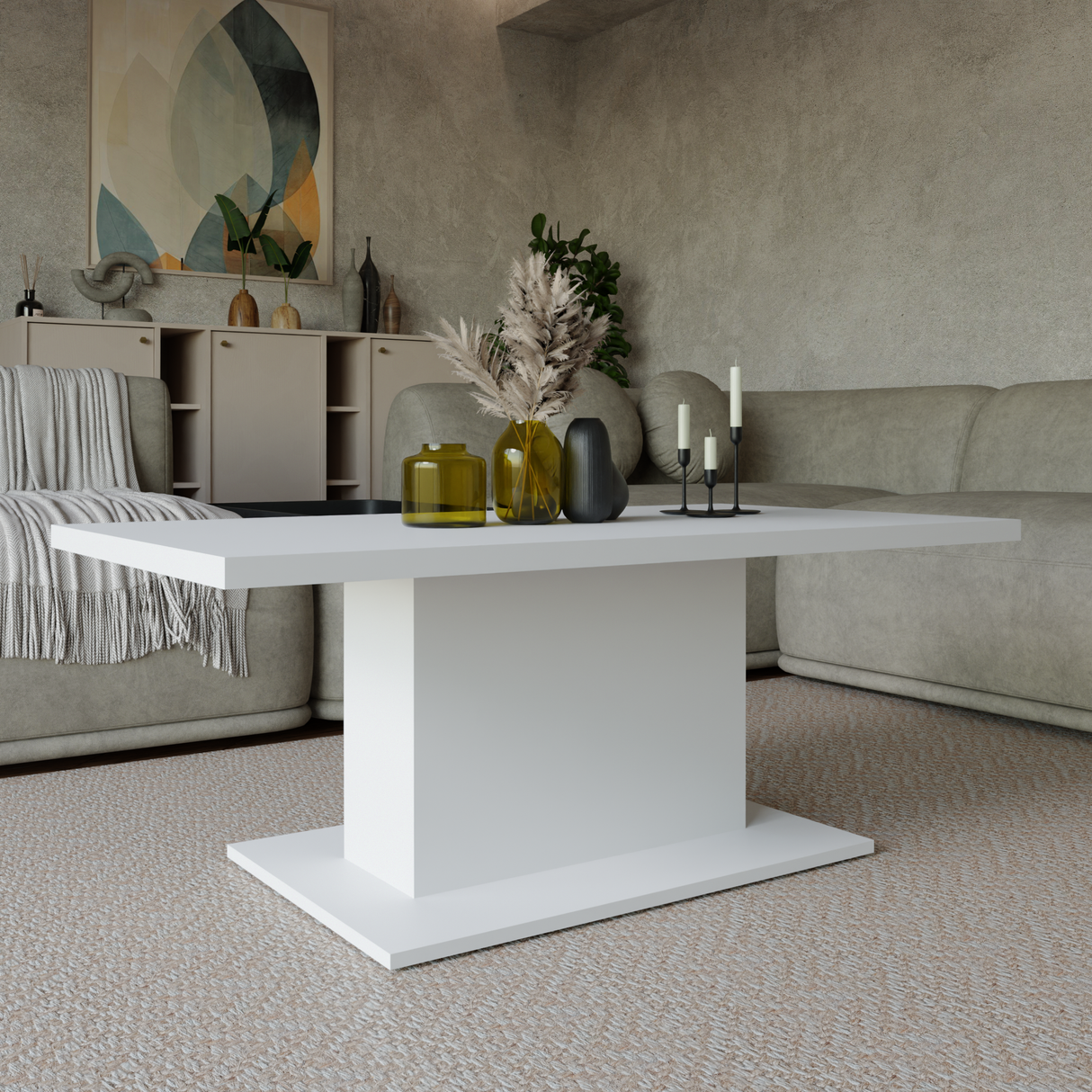 COFFEE TABLE BRISTOL WHITE 110X60CM - Anna Furniture