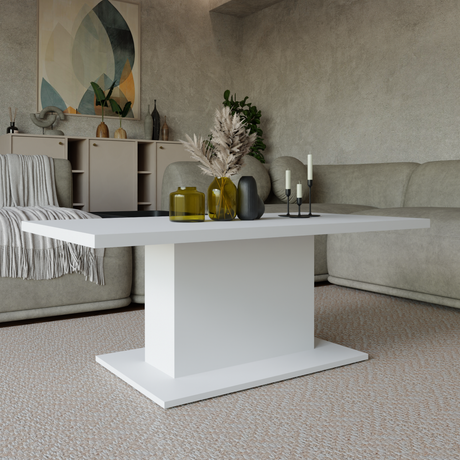 COFFEE TABLE BRISTOL WHITE 110X60CM - Anna Furniture