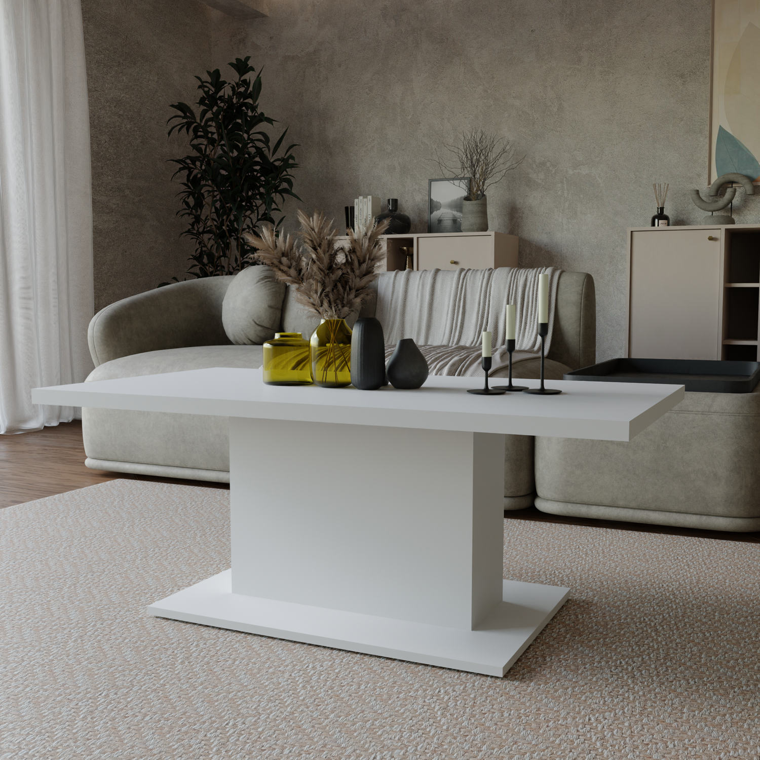 COFFEE TABLE BRISTOL WHITE 110X60CM - Anna Furniture