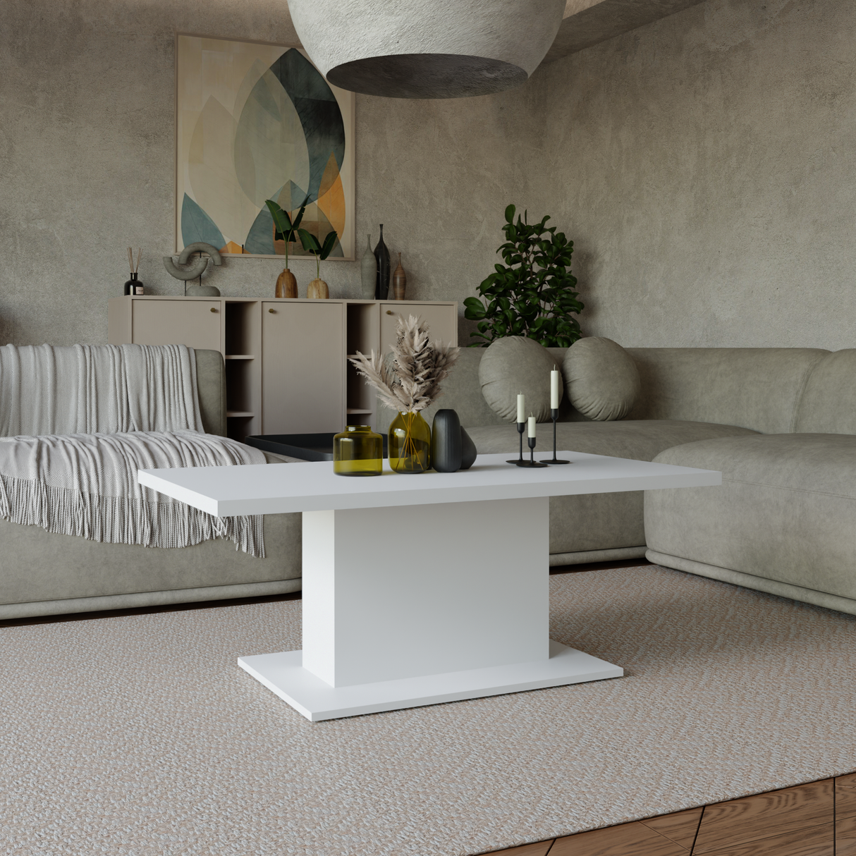 COFFEE TABLE BRISTOL WHITE 110X60CM - Anna Furniture