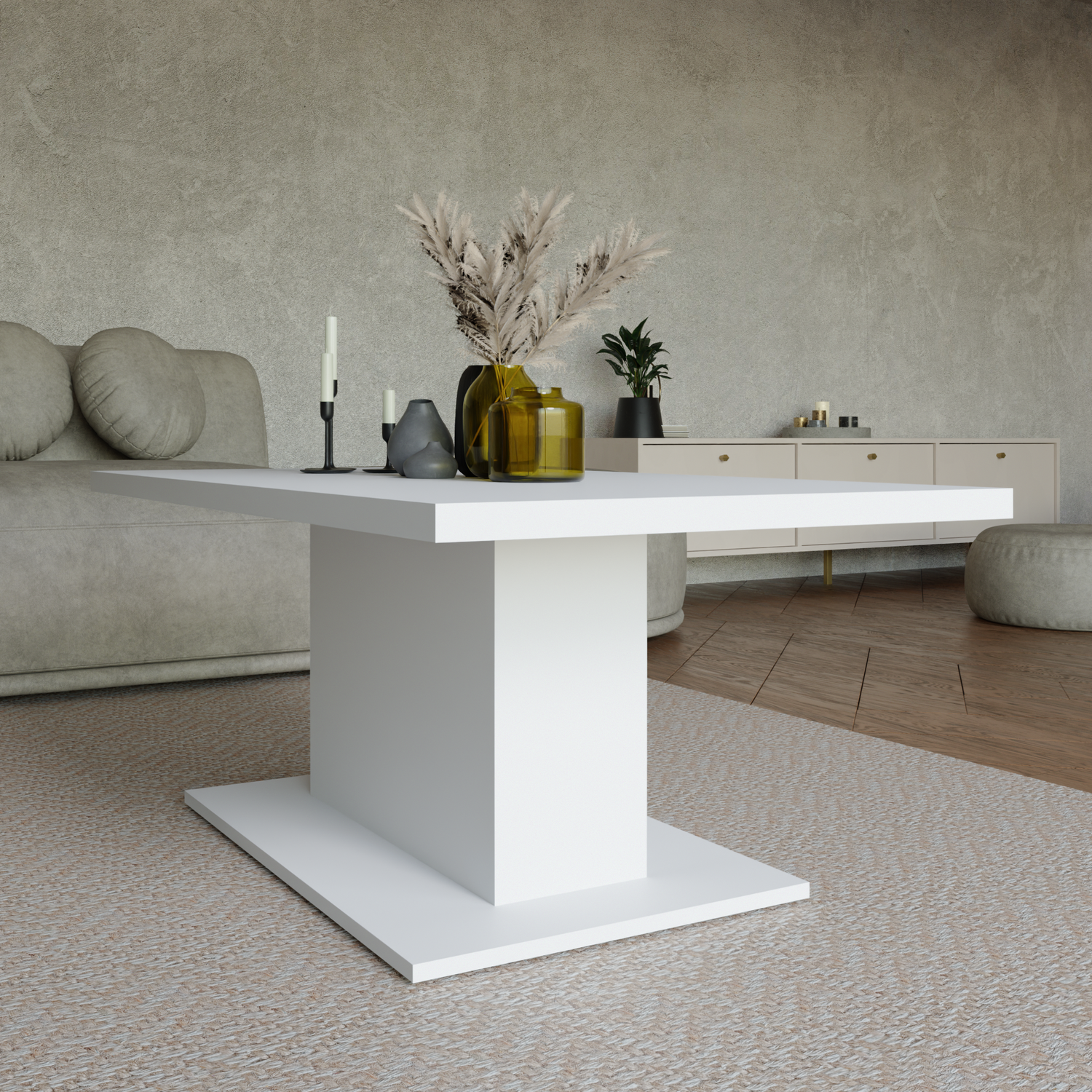 COFFEE TABLE BRISTOL WHITE 110X60CM - Anna Furniture
