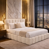 FREE DELIVERY! Ottoman Bed Frame Cloud – Teddy Boucle fabric | Available in All Sizes / Ivory - Anna Furniture