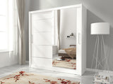 SLIDING DOOR WARDROBE MAJA I ALU 180CM WHITESliding wardrobes with mirror - a clever way to optically enlarge the room Maximize your space with the MAJA I ALU 180CM WHITE sliding door wardrobe. The mirrored panel create the illusion of more room, making i