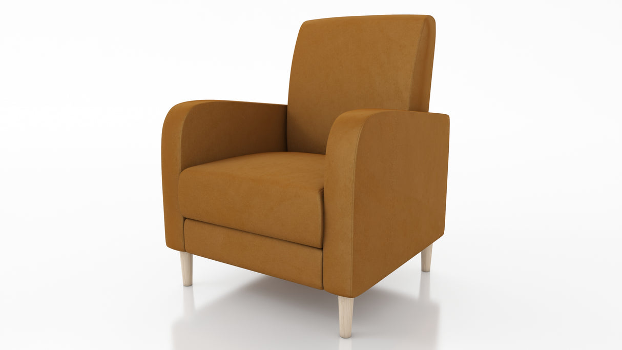 ARMCHAIR CARLO 74x90cm KRONOS 01ARMCHAIR CARLO is a beautiful free-standing chair made from strong, durable materials like pine wood, chipboard, fibreboard, and beech legs. The seat is carefully crafted with a corrugated spring and high-quality foam for a