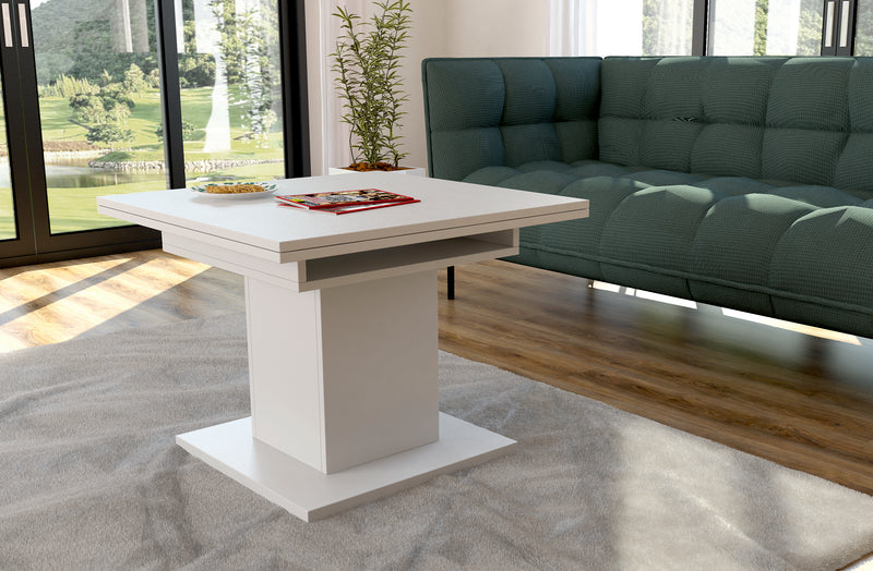 GAS LIFT AND EXTANDABLE COFFEE TABLE MIYA 75X75CM 75x150CM CHOICE OF 5 COLORS