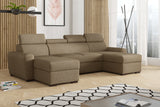 CORNER SOFA BED LAMBI U SHAPE BOUCLE FABRIC ADJUSTABLE HEADREST 2X STORAGE *CHOICE OF COLORS* / SPRINGS + FOAMADJUSTABLE HEADRESTSBOUCLE FABRIC2X STORAGE SPACEMADE IN LAMBI FABRIC CLICK HERE THIS MODEL IS UNIVERSAL WHICH MEANS YOUR CAN CHOOSE CORNER SIDE