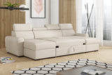 CORNER SOFA BED LAMBI U SHAPE BOUCLE FABRIC ADJUSTABLE HEADREST 2X STORAGE *CHOICE OF COLORS* / SPRINGS + FOAMADJUSTABLE HEADRESTSBOUCLE FABRIC2X STORAGE SPACEMADE IN LAMBI FABRIC CLICK HERE THIS MODEL IS UNIVERSAL WHICH MEANS YOUR CAN CHOOSE CORNER SIDE