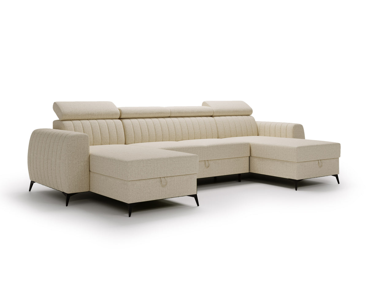 CORNER SOFA BED AURA U SHAPE 332CM / SPRINGS + FOAM CHOICE OF COLOR
