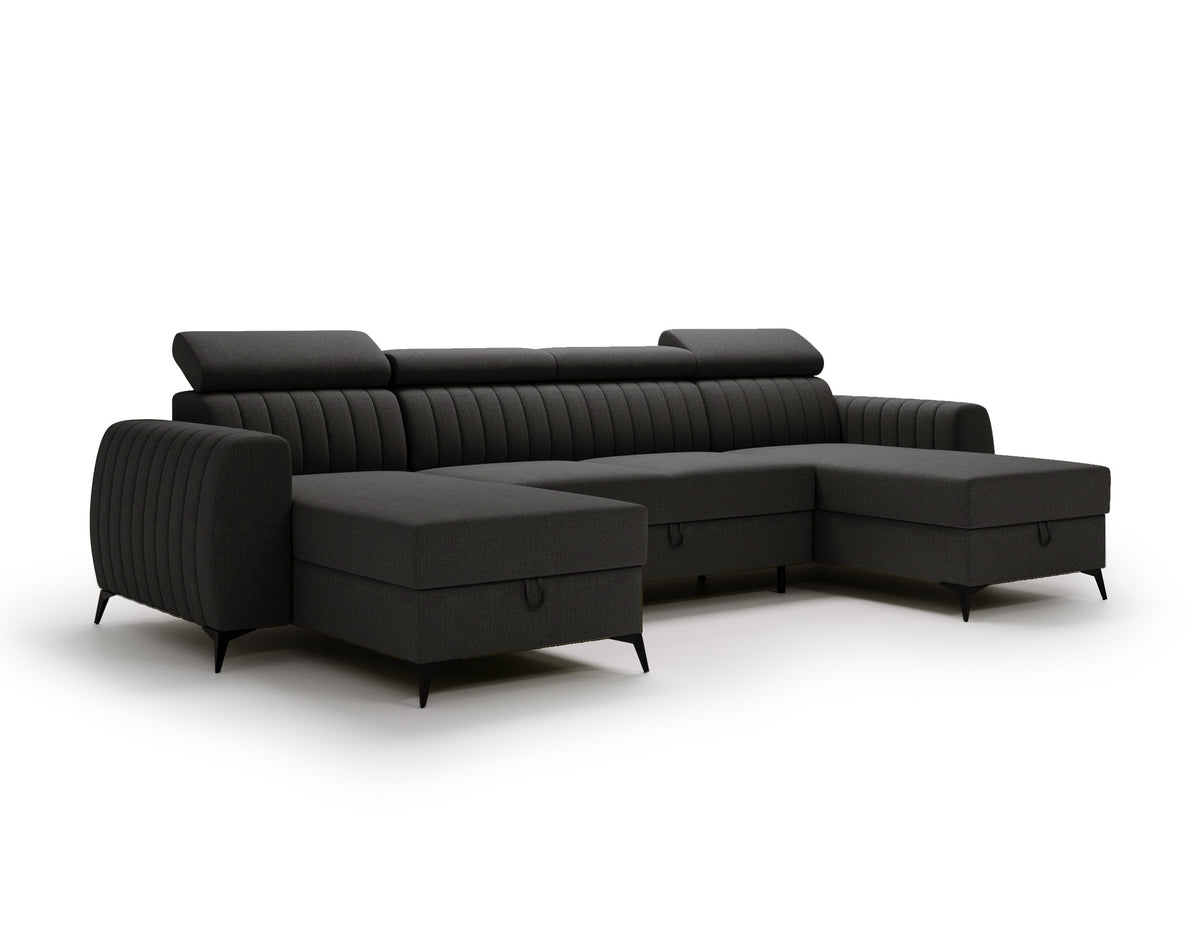 CORNER SOFA BED AURA U SHAPE 332CM / SPRINGS + FOAM CHOICE OF COLOR