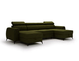 CORNER SOFA BED AURA U SHAPE 332CM / SPRINGS + FOAM CHOICE OF COLOR