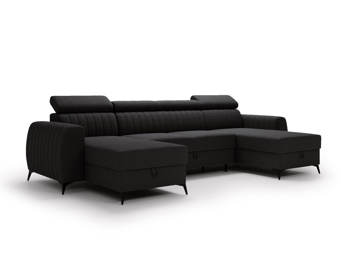 CORNER SOFA BED AURA U SHAPE 332CM / SPRINGS + FOAM CHOICE OF COLOR