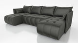 CORNER SOFA BED NESS U SHAPE *CHOICE OF COLORS* / SPRINGS + FOAMAVAILABLE IN 4 TYPES OF FABRICINARI, KRONOS, PAROSSTAIN RESISTANT FABRIC: MONOLITH, TERRADimensions: sleeping area 140/280width 292 cmdepth 152 cmheight to the seat 40 cm * dimensions given w