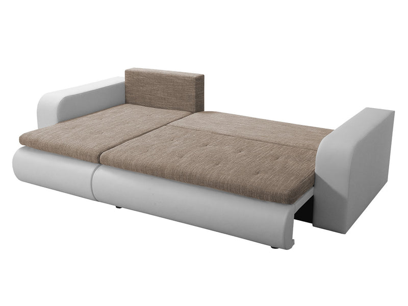 CORNER SOFA BED NIKO LAWA 2 / SOFT 17 238CM / SPRINGS + FOAMSEAT AND CUSHION MADE IN LAWA FABRIC CLICK HERE BOTTOM AND SIDES MADE ON FAUX LEATHER SOFT CLICK HEREDIMENSTIONS:WIDTH: 238cmDEPTH: 152CMHEIGHT: 85CMSLEEPING AREA:202X130CM FEATURES3X PILLOWS1X S